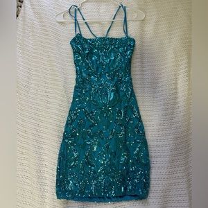 Windsor Short Dress Short Blue Sparkly
